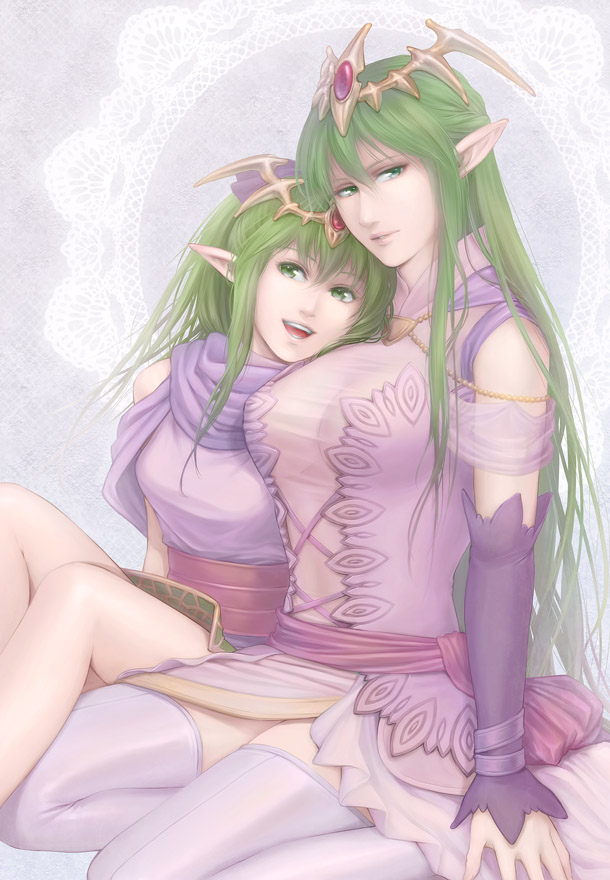 tiki and nagi (fire emblem and 1 more) drawn by kinoeneko