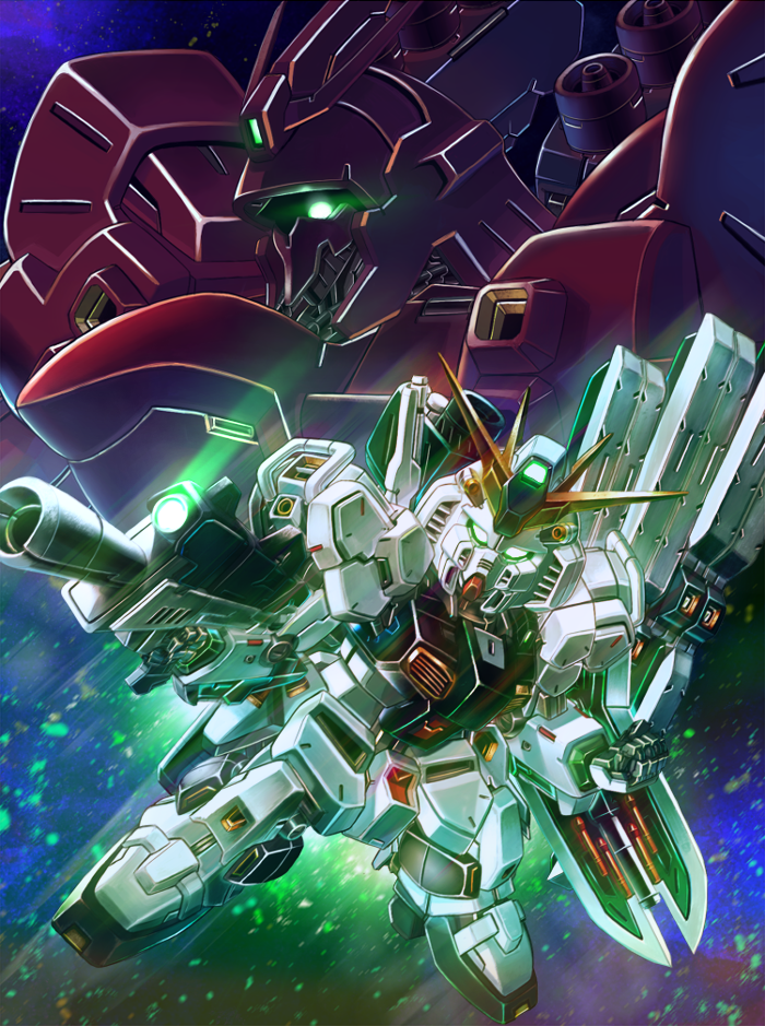 nu gundam and sazabi (gundam and 2 more) drawn by wasabi_(payan)