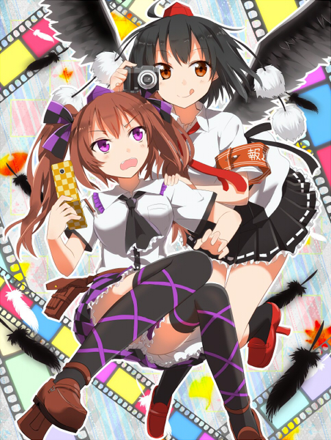 shameimaru aya and himekaidou hatate (touhou) drawn by gotyou