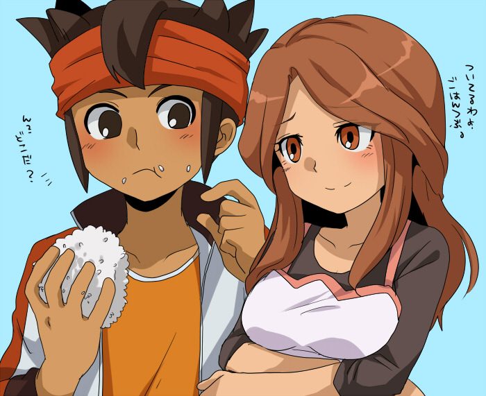 endou mamoru and raimon natsumi (inazuma eleven and 1 more) drawn by marimo_danshaku
