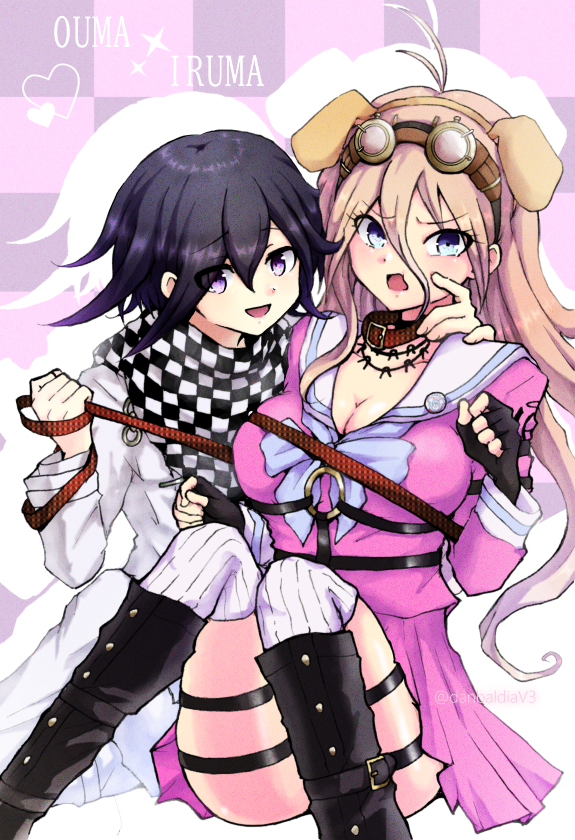 oma kokichi and iruma miu (danganronpa and 1 more) drawn by dan_(danbaldiav3)