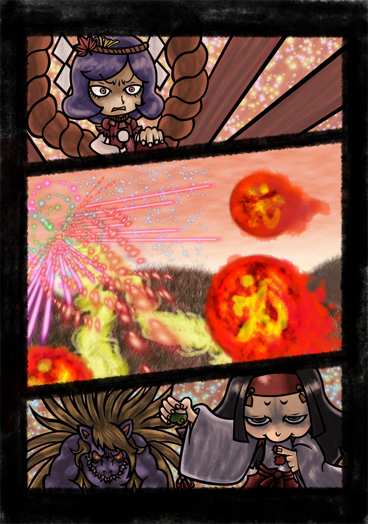 yasaka kanako and rashoujin mizuki (touhou and 1 more) drawn by genkidaun