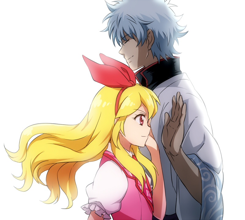 sakata gintoki and hoshimiya ichigo (aikatsu! and 1 more) drawn by maruki_(punchiki)