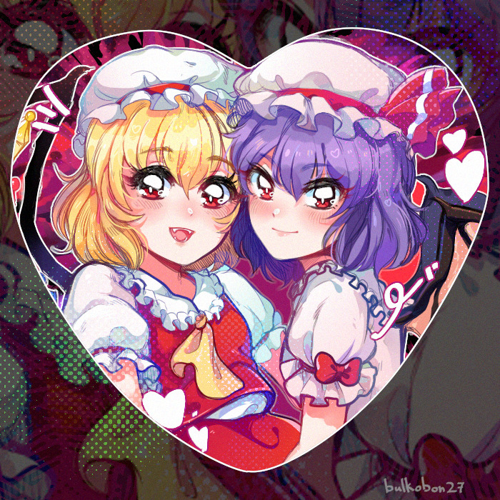 remilia scarlet and flandre scarlet (touhou) drawn by bulkobon