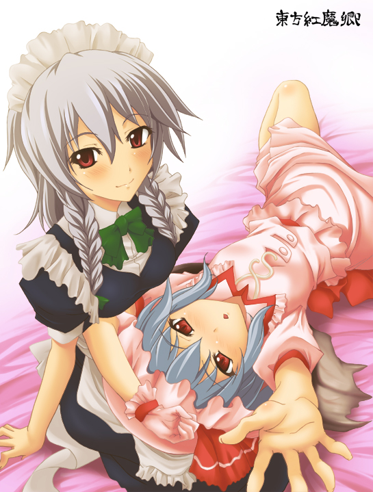 remilia scarlet and izayoi sakuya (touhou) drawn by akuto