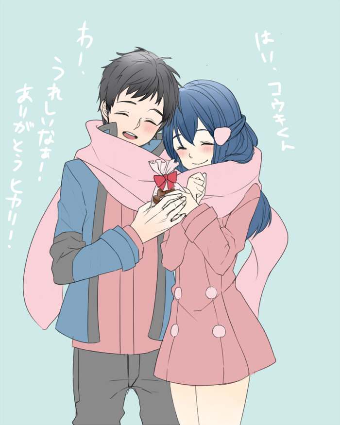 dawn and lucas (pokemon and 2 more) drawn by makoooko