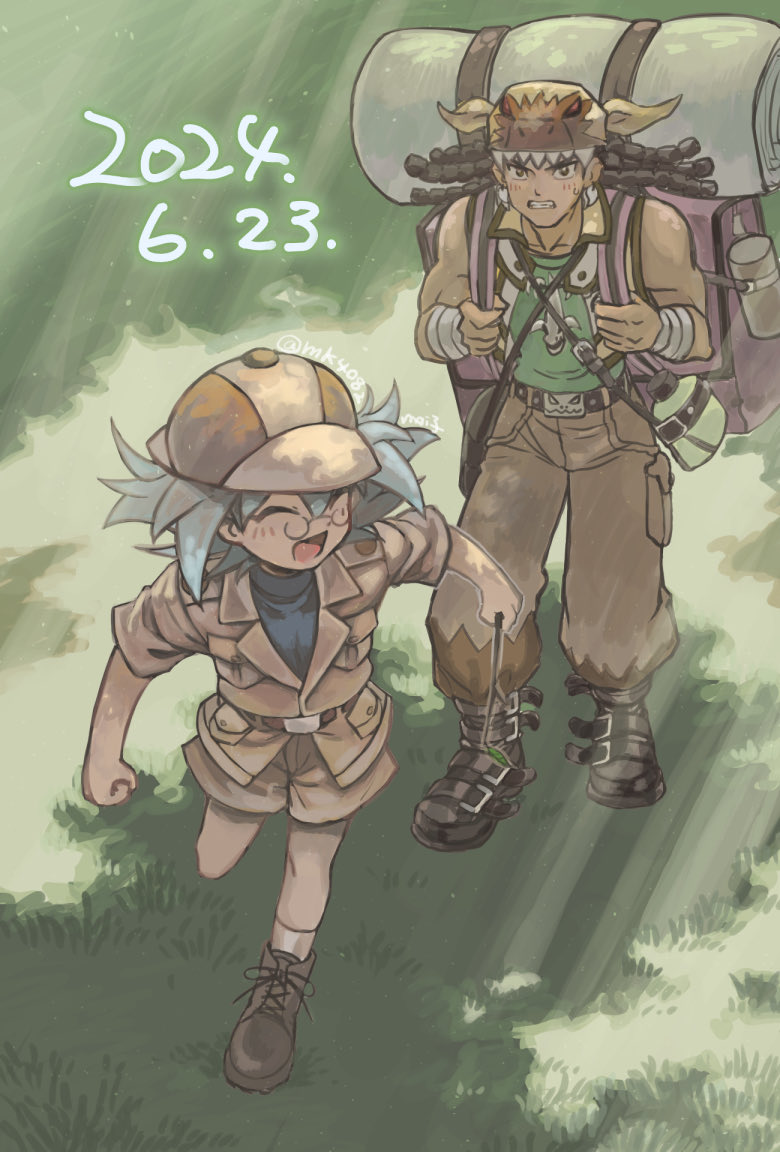 marufuji sho and tyranno kenzan (yu-gi-oh! and 1 more) drawn by moiko