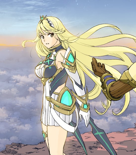 mythra and rex (xenoblade chronicles and 1 more) drawn by ooshima_aki
