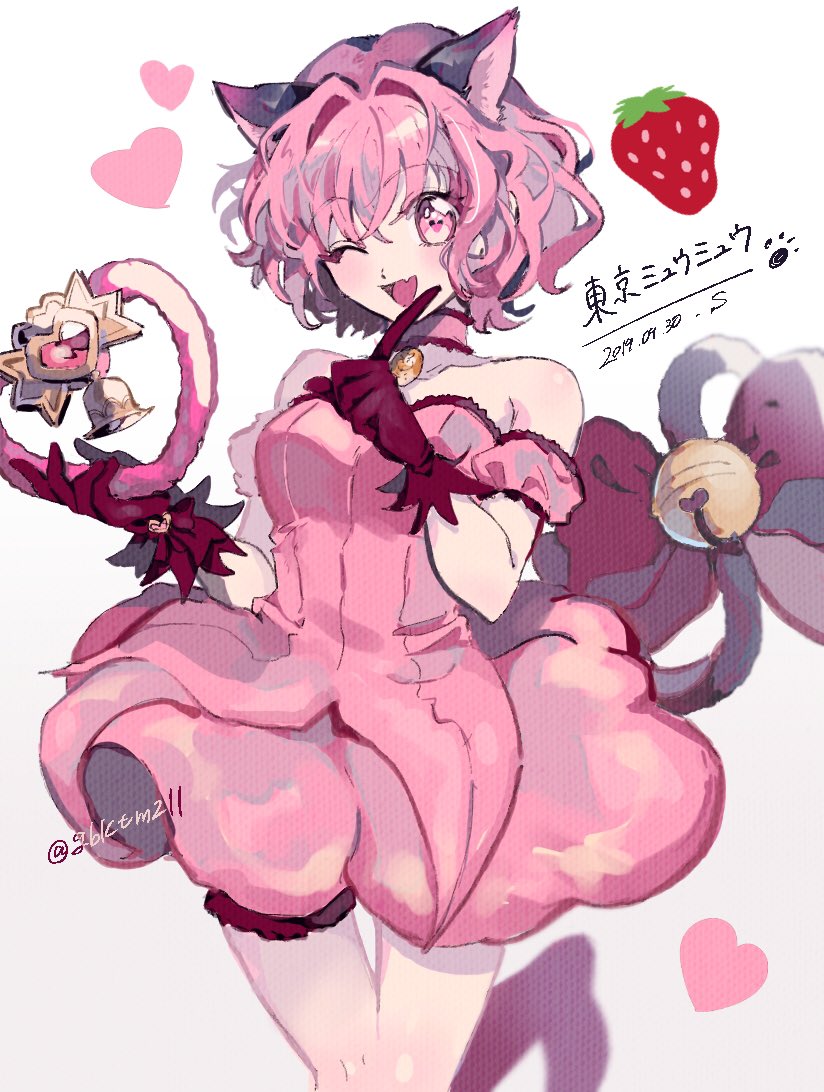 momomiya ichigo and mew ichigo (tokyo mew mew) drawn by meppi