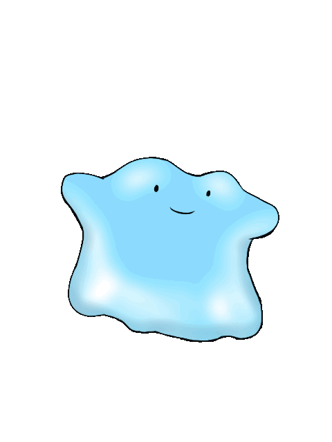 eevee, ditto, and transformed ditto (pokemon) drawn by redjiggs