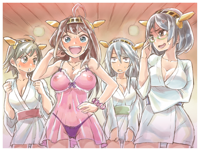 kongou, haruna, hiei, and kirishima (kantai collection) drawn by mimonel