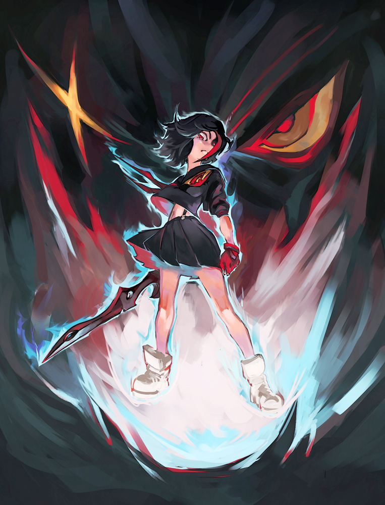 matoi ryuuko and senketsu (kill la kill) drawn by simonori