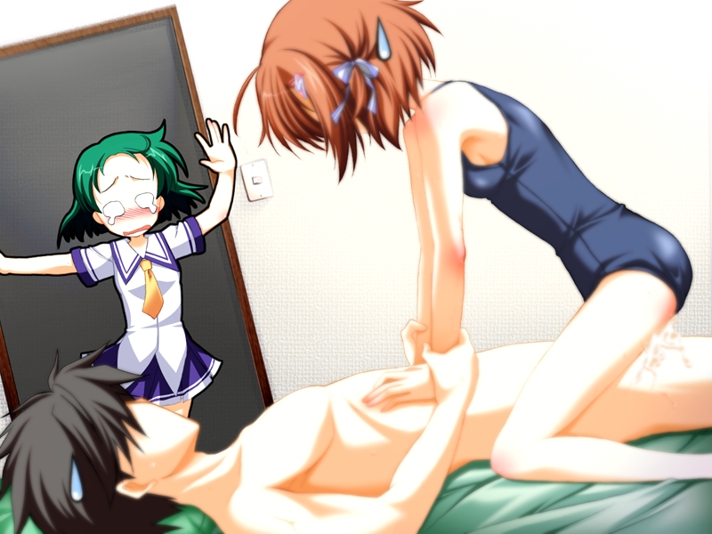 aizawa moyu, mamiya sukuru, and aizawa takuto (imouto ni! sukumizu kisetara nugasanai!) drawn by ikeda_jun_(aquaqua)