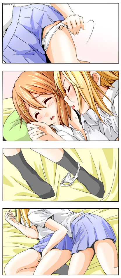 hirasawa yui and tainaka ritsu (k-on!) drawn by sawanatsu_mikan