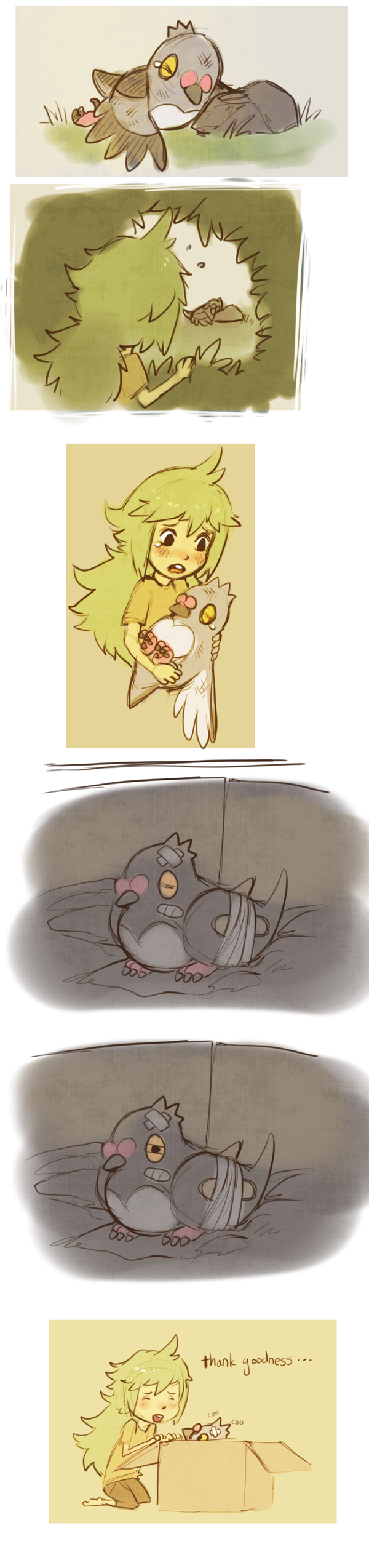 n and pidove (pokemon and 1 more) drawn by glitchedpuppet