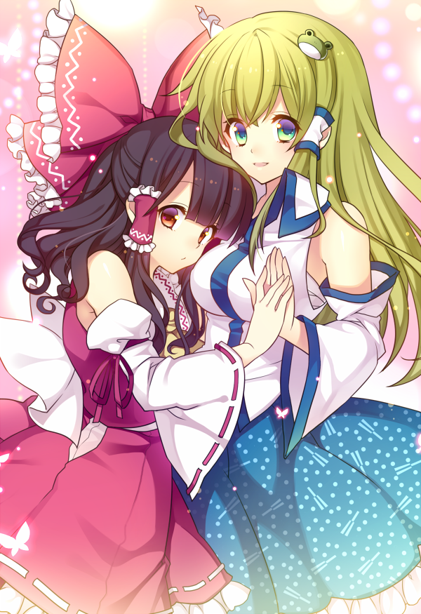 hakurei reimu and kochiya sanae (touhou) drawn by masaru.jp