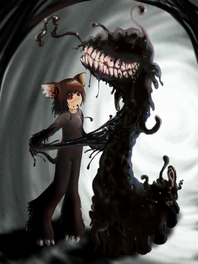 tsathoggua and formless spawn (cthulhu mythos) drawn by seirei_(mimi_toka)