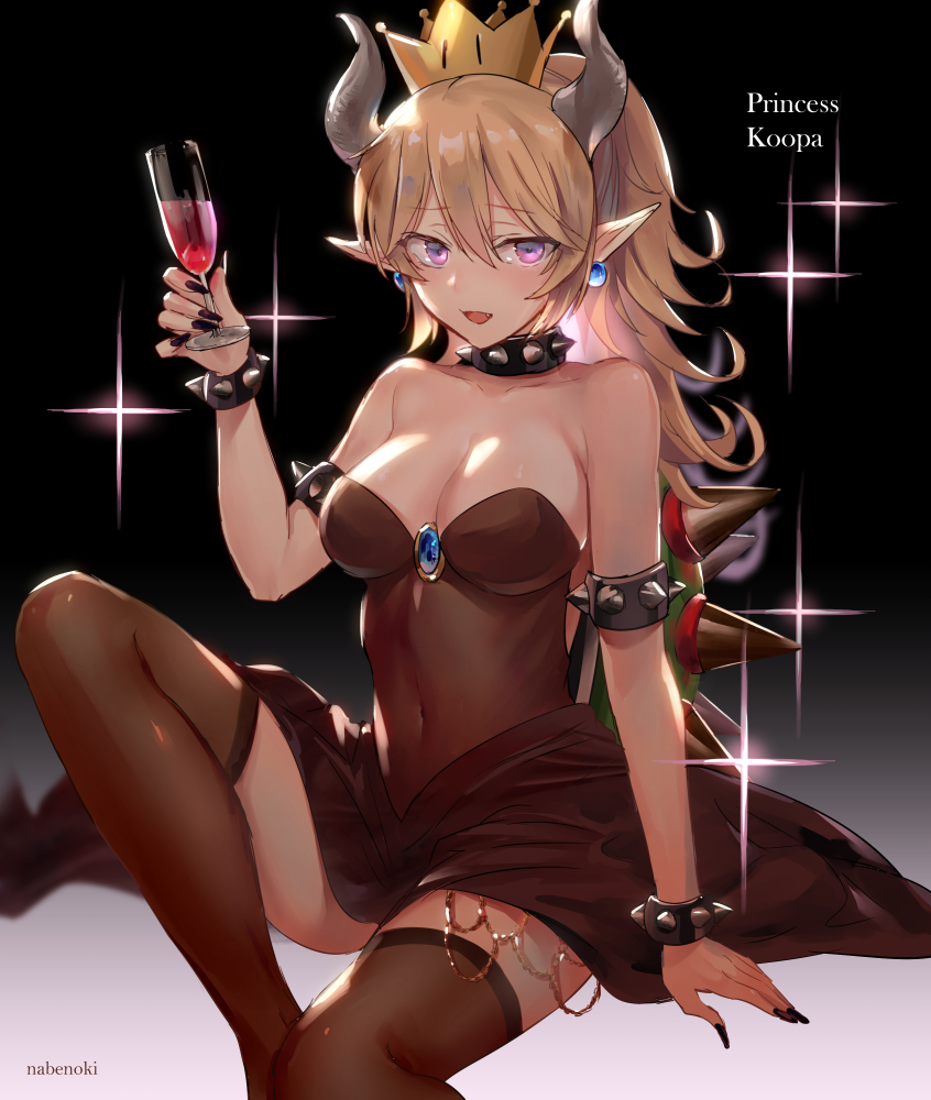 bowsette (mario and 1 more) drawn by nabenoki