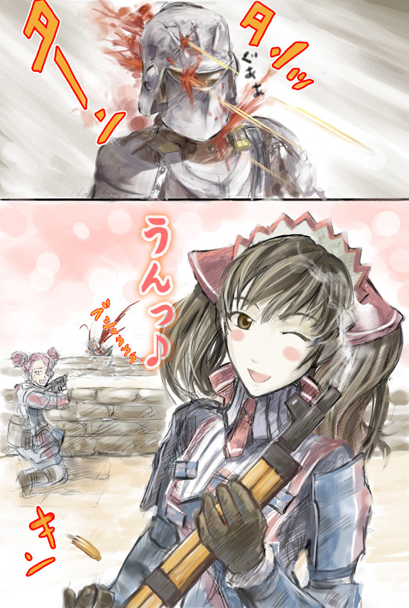 alicia melchiott and brigitte stark (senjou no valkyria and 1 more) drawn by fura