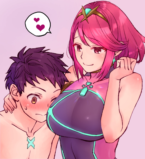 pyra and rex (xenoblade chronicles and 1 more) drawn by ooshima_aki