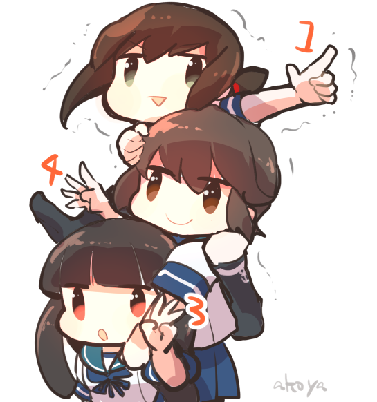 fubuki, hatsuyuki, and miyuki (kantai collection) drawn by akoya_(anoko_konoko)