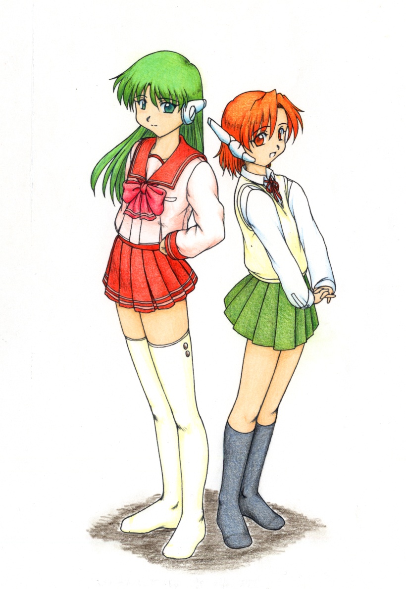 multi and serio (to heart) drawn by harumachi_nagaaki
