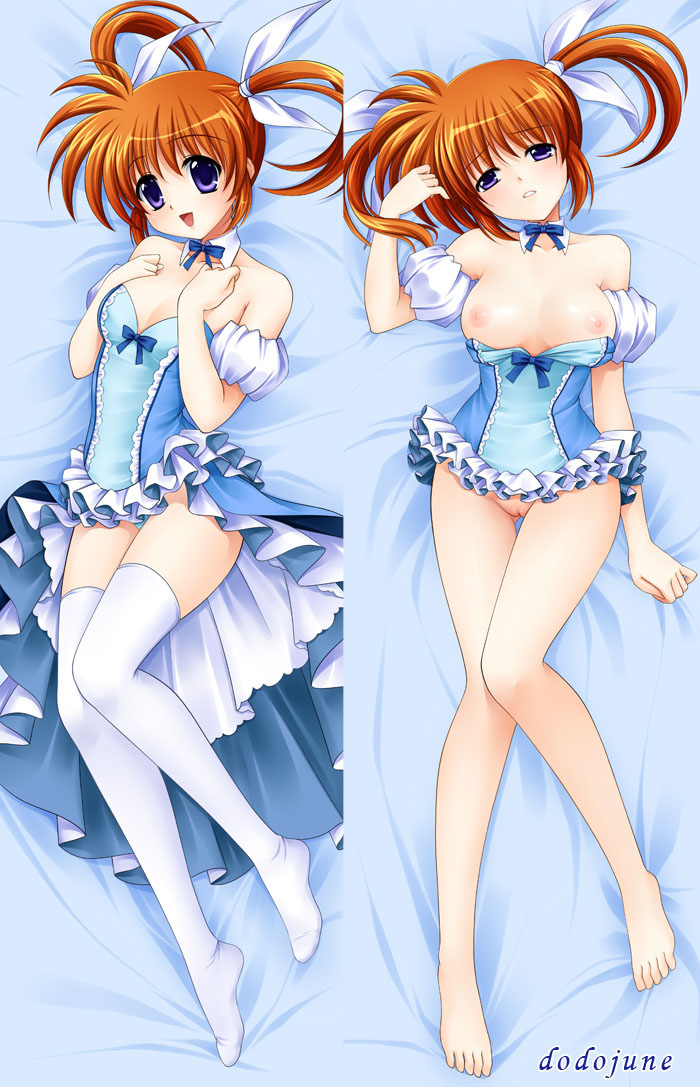takamachi nanoha (lyrical nanoha and 1 more) drawn by dakemakura-koubou and dodojune