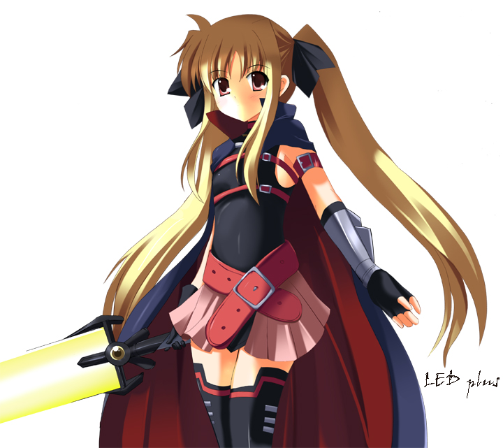 fate testarossa and bardiche (lyrical nanoha and 2 more) drawn by odayan