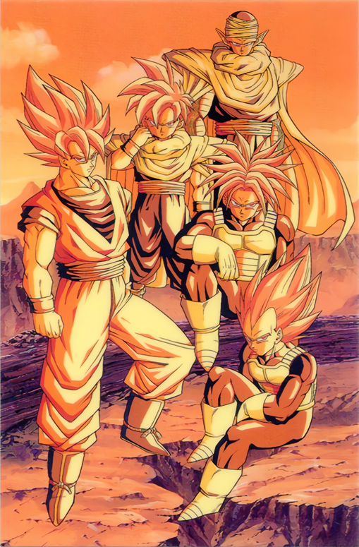 son goku, vegeta, son gohan, trunks, and piccolo (dragon ball and 1 more)