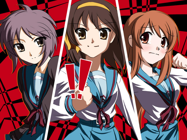 suzumiya haruhi, nagato yuki, and asahina mikuru (persona and 2 more) drawn by ikari_manatsu