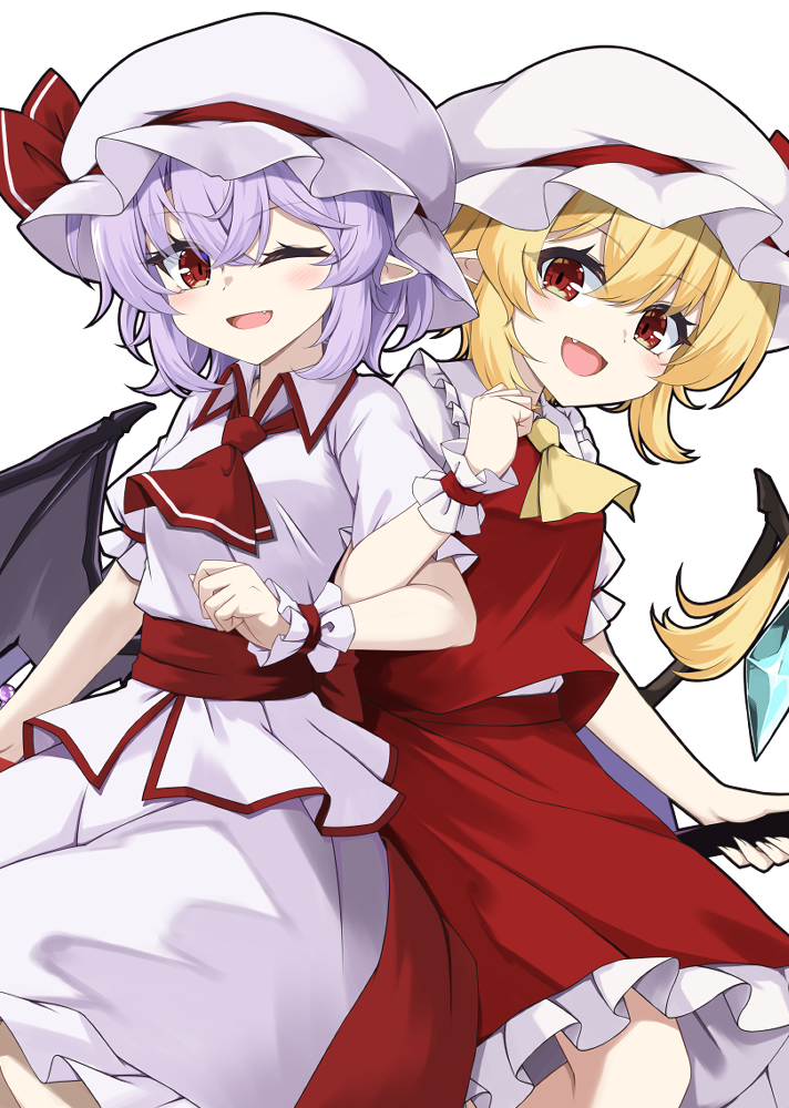 remilia scarlet and flandre scarlet (touhou) drawn by akisome_hatsuka