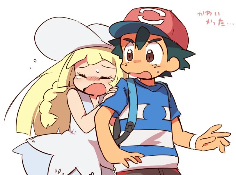 lillie and ash ketchum (pokemon and 1 more)