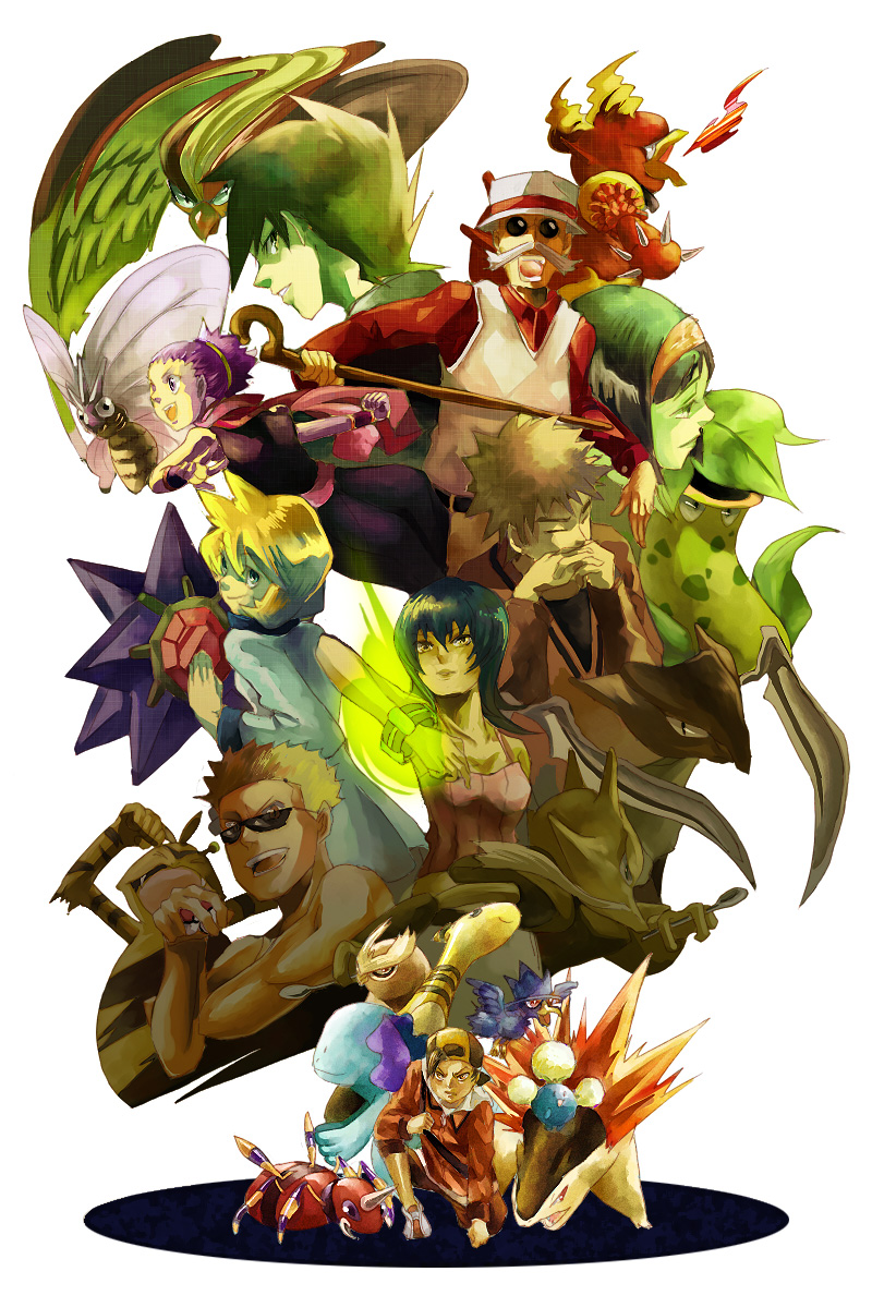 misty, ethan, blue oak, sabrina, erika, and 18 more (pokemon and 1 more) drawn by hari_(atheos)