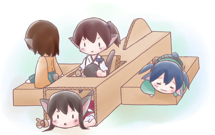 kaga, akagi, souryuu, and hiryuu (kantai collection) drawn by komochi_shishamo