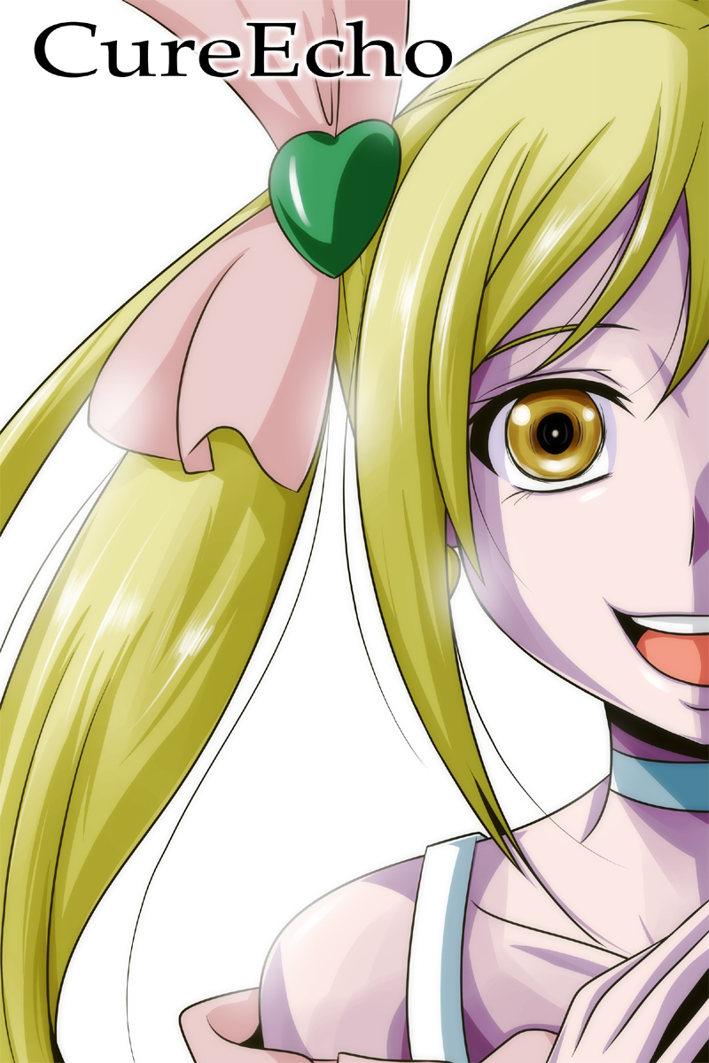 sakagami ayumi and cure echo (precure and 2 more) drawn by nishi_koutarou