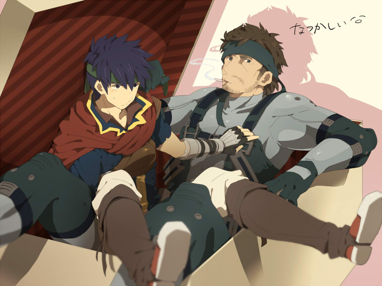 ike and solid snake (fire emblem and 4 more) drawn by gabu_kichi