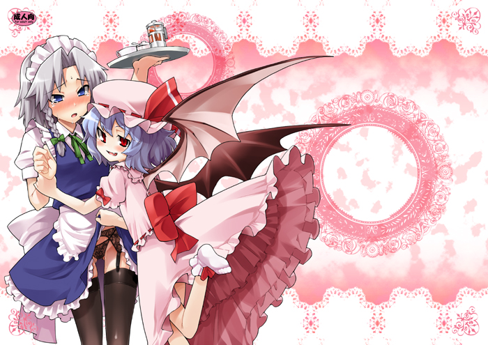 remilia scarlet and izayoi sakuya (touhou) drawn by gengorou
