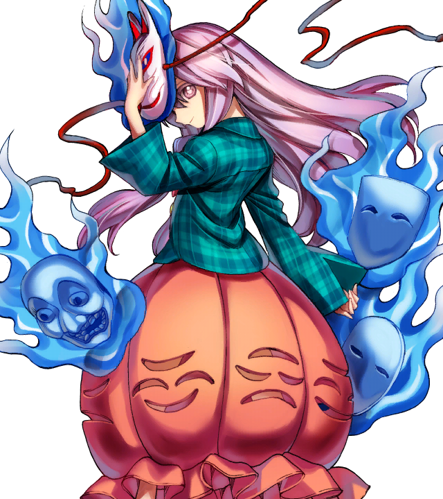 hata no kokoro (touhou and 1 more) drawn by harukawa_moe