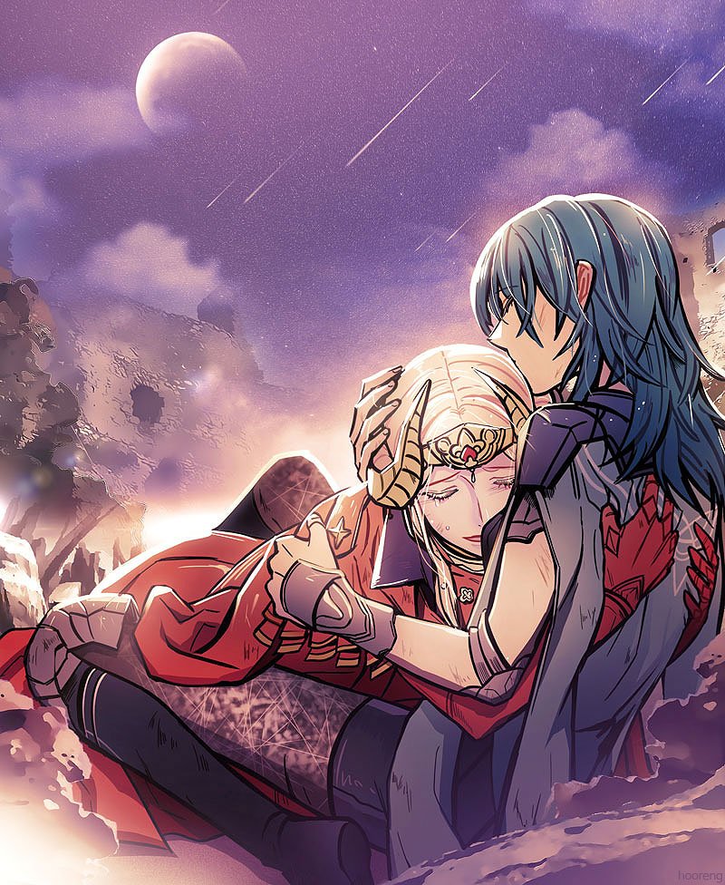 female byleth and edelgard von hresvelg (fire emblem and 1 more) drawn by hooreng