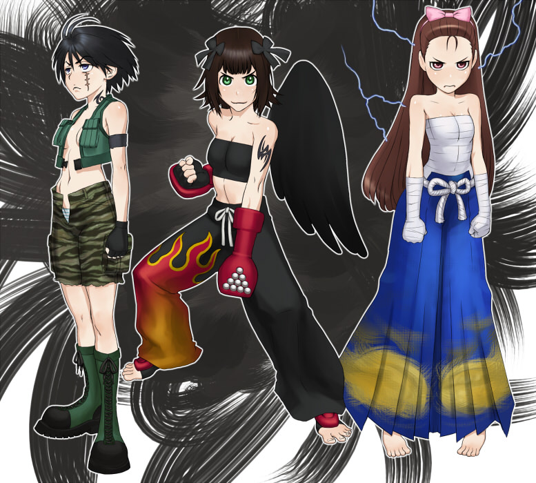 amami haruka, kikuchi makoto, minase iori, kazama jin, devil jin, and 2 more (idolmaster and 2 more) drawn by wata_do_chinkuru