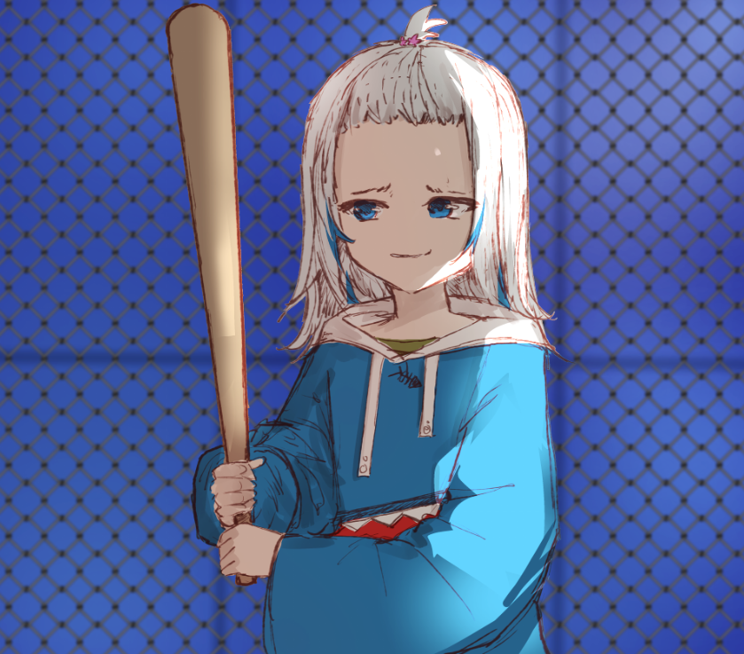 gawr gura and george costanza (hololive and 2 more) drawn by advarcher