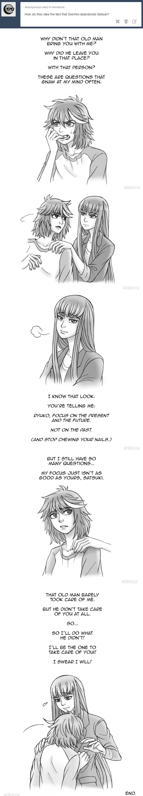 matoi ryuuko and kiryuuin satsuki (kill la kill and 1 more) drawn by herokick
