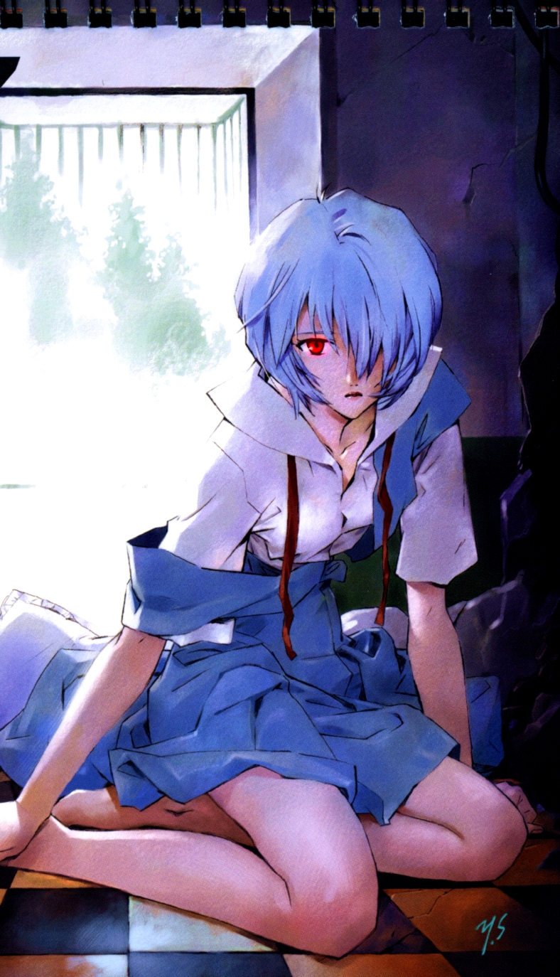 ayanami rei (neon genesis evangelion) drawn by sadamoto_yoshiyuki