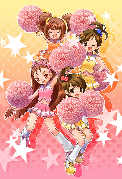 minase iori, takatsuki yayoi, futami mami, and futami ami (idolmaster and 1 more) drawn by funa_(funaburo)