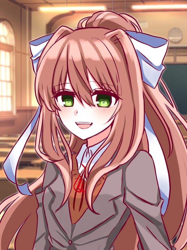 monika (doki doki literature club) drawn by kotohatoko510