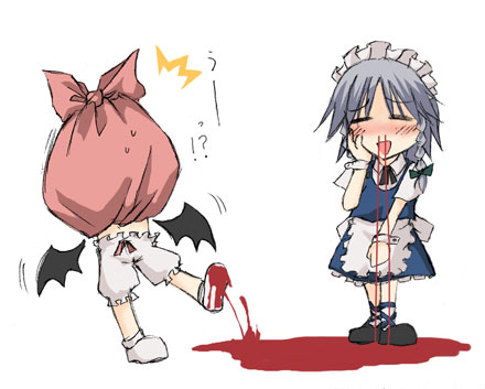 remilia scarlet and izayoi sakuya (touhou) drawn by minagi