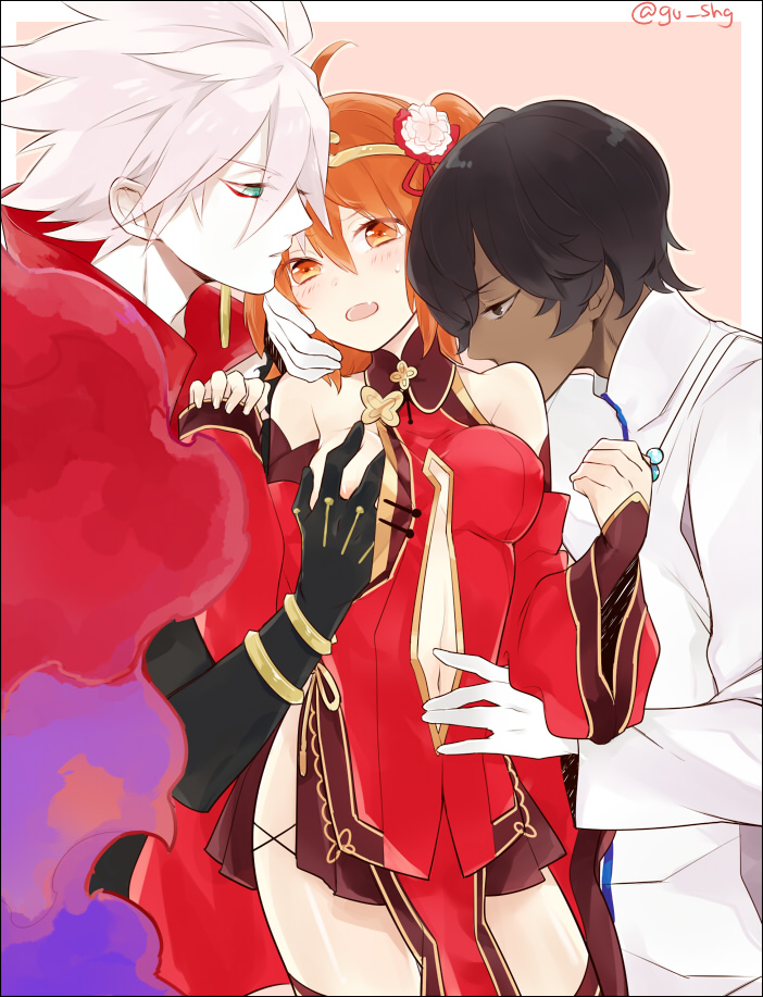 fujimaru ritsuka, karna, arjuna, and sun wukong (fate and 3 more) drawn by gaw_(enasa)