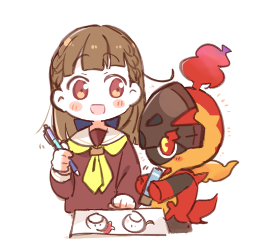 kachimachi kosuzu and charcadet (pokemon and 2 more) drawn by bluesky021