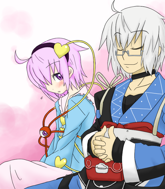 komeiji satori and morichika rinnosuke (touhou) drawn by sag_(karehabase)