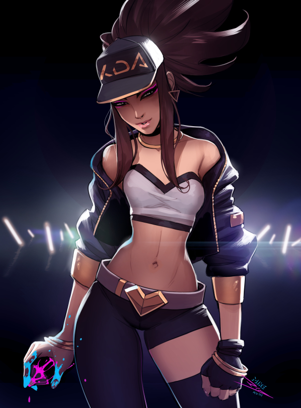 akali and k/da akali (league of legends) drawn by vashperado